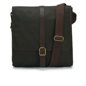 Barbour Wax Leather Mail Cross Body Bag - Olive
