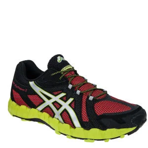 Asics Men's Gel Fuji Trainer 3 Running Trainers - Fire Red/Silver/Lime
