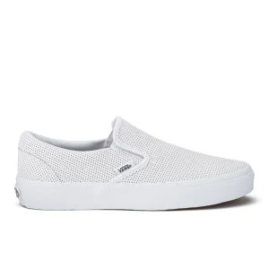 Vans Women's Classic Perforated Leather Slip-On Trainers - White
