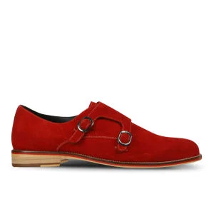 Antoine and Stanley Men's Knox Suede Monk Shoes - Red Image 1