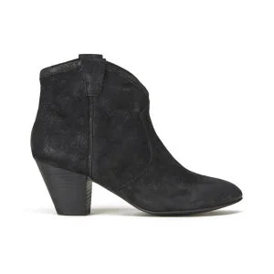 Ash Women's Jalouse Reverse Broken Leather Heeled Ankle Boots - Black