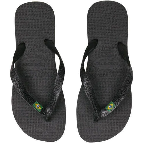 Havaianas Brasil Flip Flops - Black Image 1