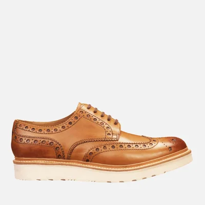 Grenson Men's Archie V Leather Brogues - Tan Calf