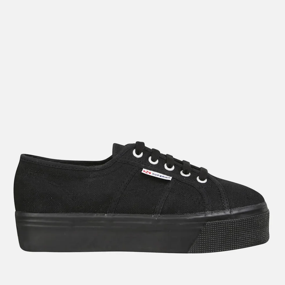 Superga Women's 2790 ACOTW Linea Up and Down Flatform Trainers - Full Black Image 1