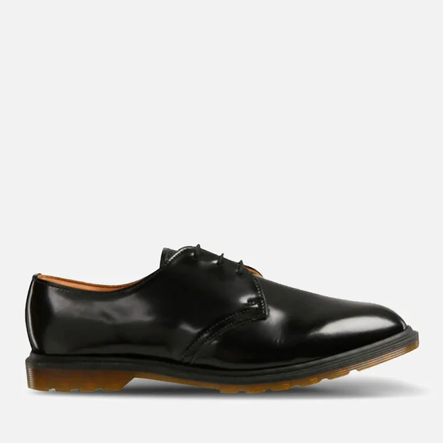 Dr. Martens Men's 'Made in England' Steed 3-Eye Leather Shoes - Black Polished Smooth