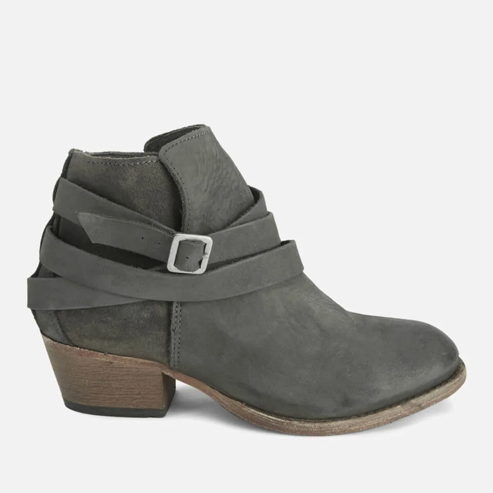 Hudson London Women's Horrigan Tie Around Leather Ankle Boots - Smoke Image 1