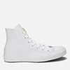 Converse Unisex Chuck Taylor All Star Leather Hi-Top Trainers - White Monochrome - Image 1