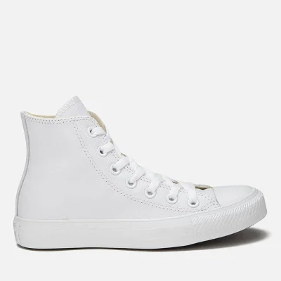 Converse Unisex Chuck Taylor All Star Leather Hi-Top Trainers - White Monochrome