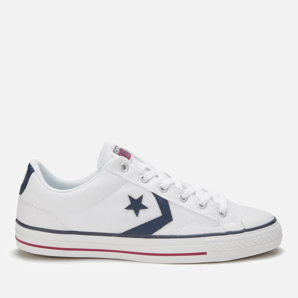 Converse Men's Cons Star Player Canvas Trainers - White/White/Navy Image 1