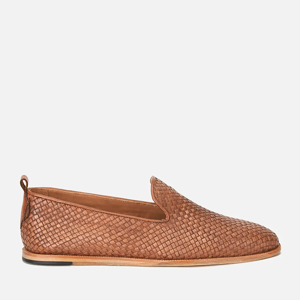 Hudson London Men's Ipanema Weave Slip on Leather Shoes - Tan Image 1