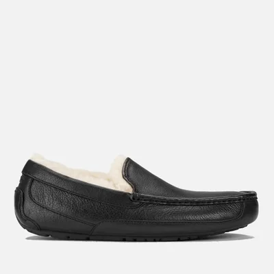 UGG Men's Ascot Grain Leather Slippers - Black