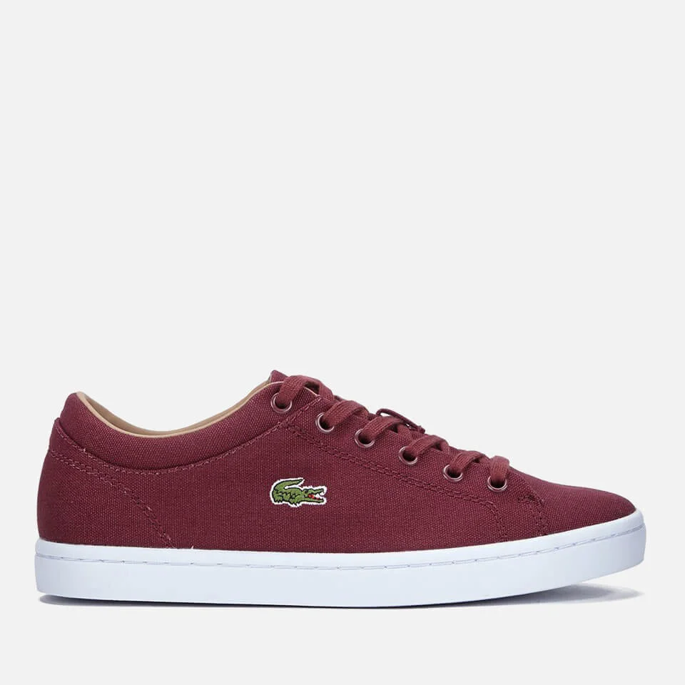 Lacoste Women's Straightset W Canvas Trainers - Dark Red Image 1