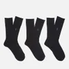 Polo Ralph Lauren Men's Egyptian Cotton Ribbed Socks (3 Pack) - Black - Image 1