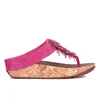FitFlop Women's Cha Cha Leather/Suede Tassel Toe Post Sandals - Bubblegum - Image 1