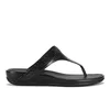 FitFlop Women's Banda Micro-Crystal Leather Toe Post Sandals - All Black - Image 1