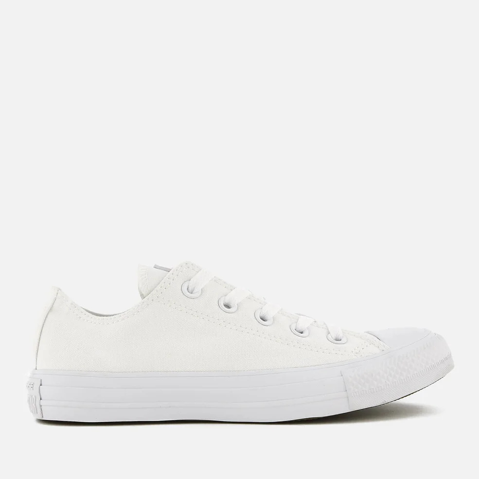 Converse Chuck Taylor All Star Ox Canvas Trainers - White Monochrome Image 1