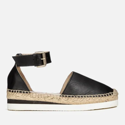 See By Chloé Women's Leather Espadrille Flat Sandals - Black
