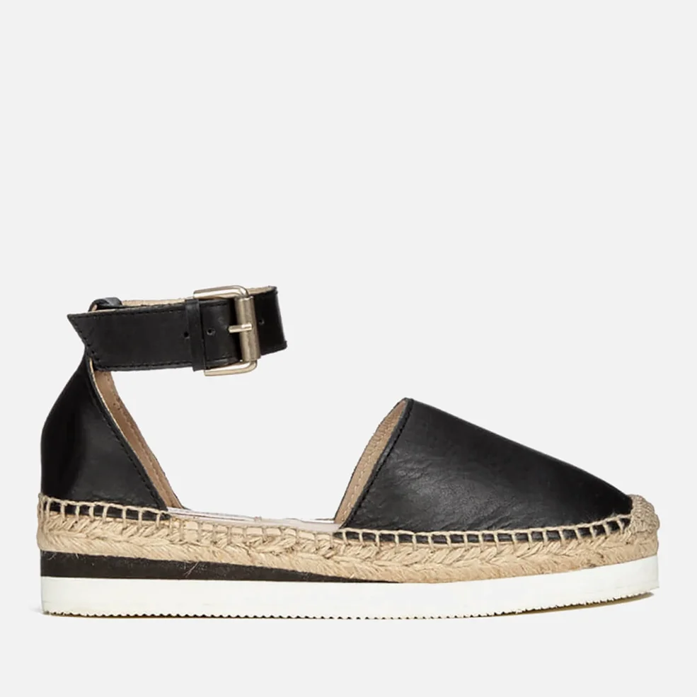 See By Chloé Women's Leather Espadrille Flat Sandals - Black Image 1