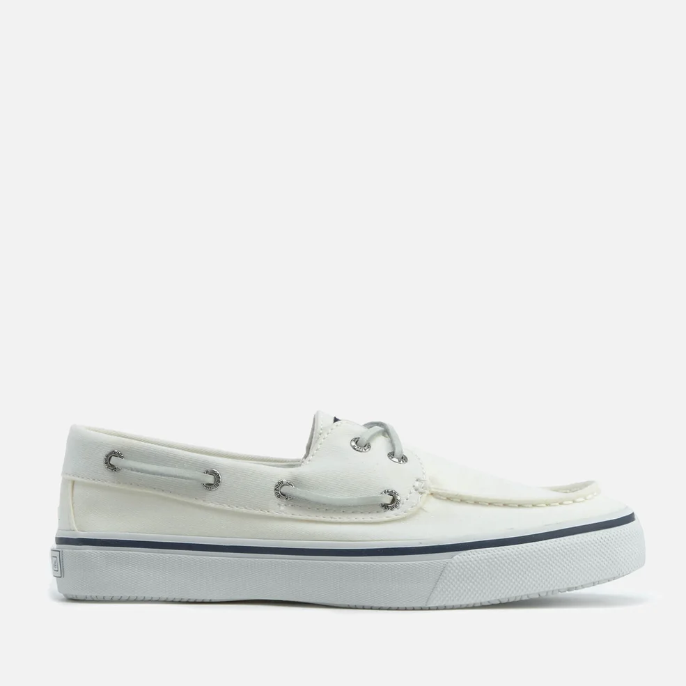 Sperry Men's Bahama 2-Eye Canvas Boat Shoes - White Image 1