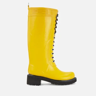 Ilse Jacobsen Women's Lace Up Tall Rubber Boots - Cyber Yellow