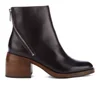 PS by Paul Smith Women's William Leather Diagonal Zip Heeled Mis Boots - Black - Image 1