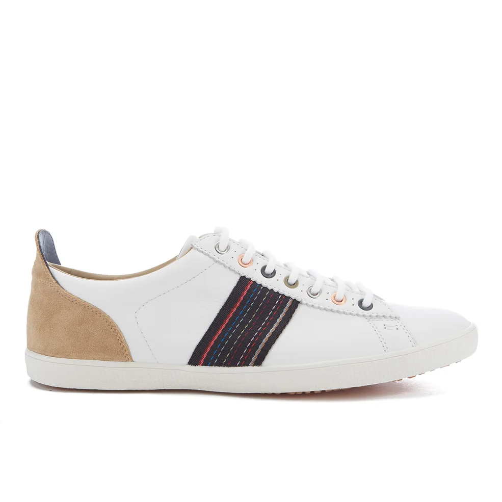 PS by Paul Smith Men's Osmo Leather Low Top Trainers - White Mono Lux Image 1