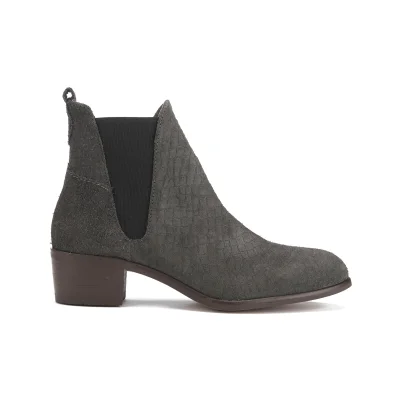 Hudson London Women's Compound Snake Suede Heeled Chelsea Boots - Charcoal