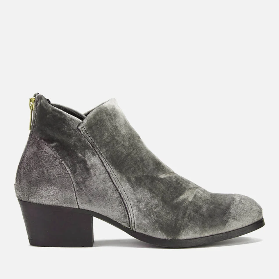 Hudson London Women's Apisi Velvet Heeled Ankle Boots - Grey Image 1