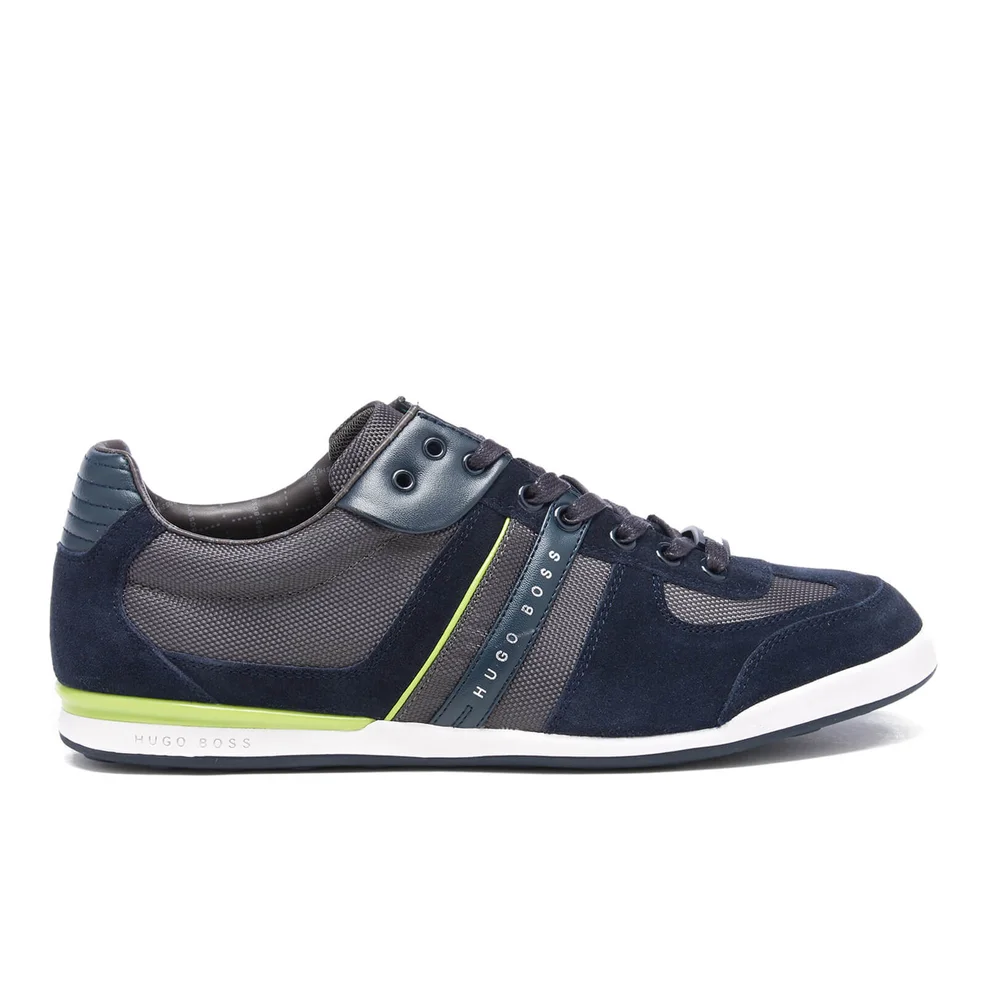 BOSS Green Men's Akeen Nylon/Suede Trainers - Navy Image 1