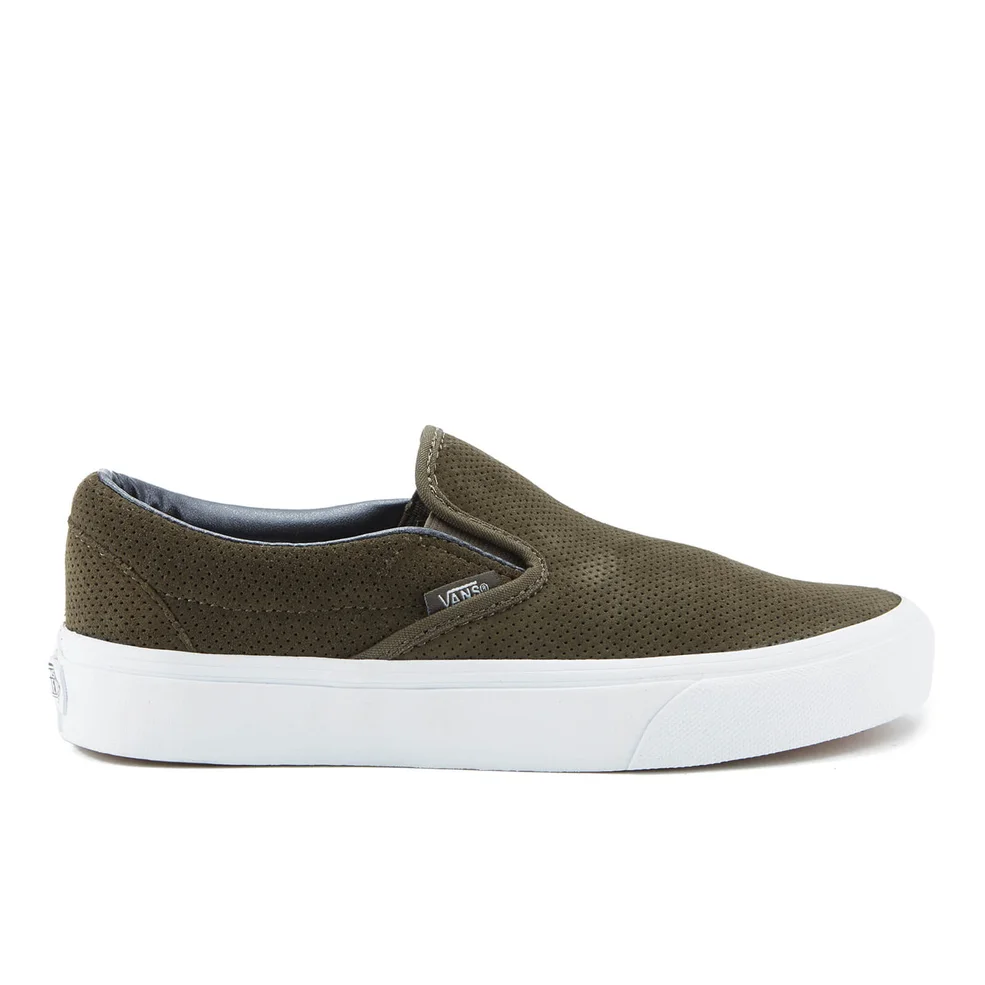 Vans Women's Classic Slip On Perforated Suede Trainers - Tarmac/True White Image 1