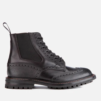 Tricker's Men's Ellis Leather/Scotch Grain Commando Sole Lace Up Boots - Black