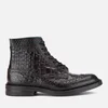 Tricker's Men's Stow Croc Leather Lace Up Brogue Boots - Black - Image 1