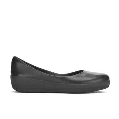 FitFlop Women's Superballerina Leather Pumps - All Black