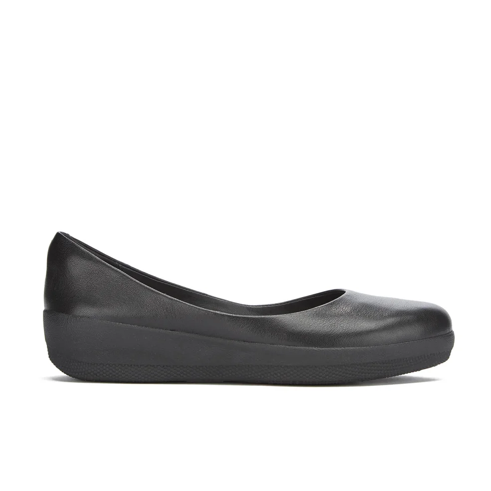 FitFlop Women's Superballerina Leather Pumps - All Black Image 1