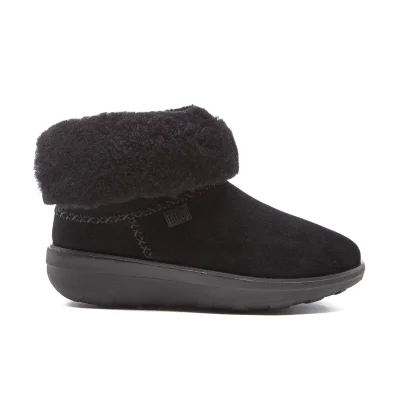 FitFlop Women's Supercush Mukloaff Suede Shorty Boots - All Black