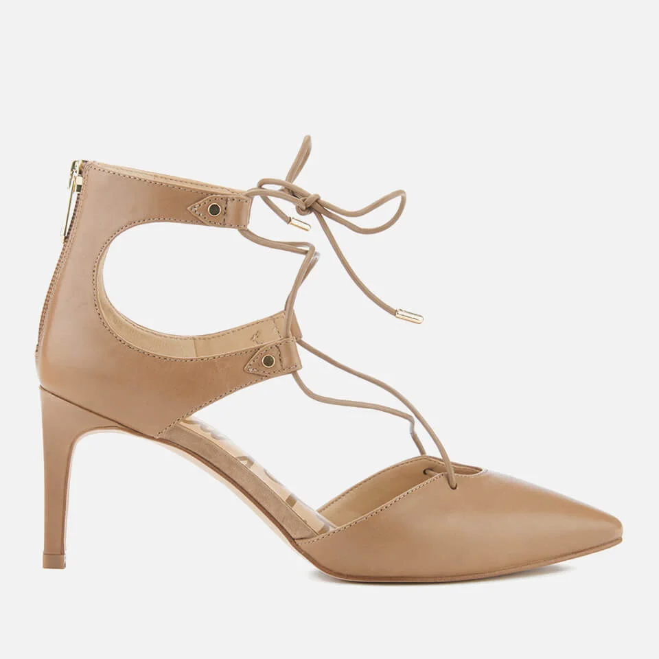 Sam Edelman Women's Taylor Leather Lace Up Court Shoes - Golden Caramel Image 1