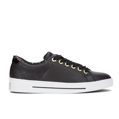 Ted Baker Women's Ophily Leather/Exotic Cupsole Trainers - Black