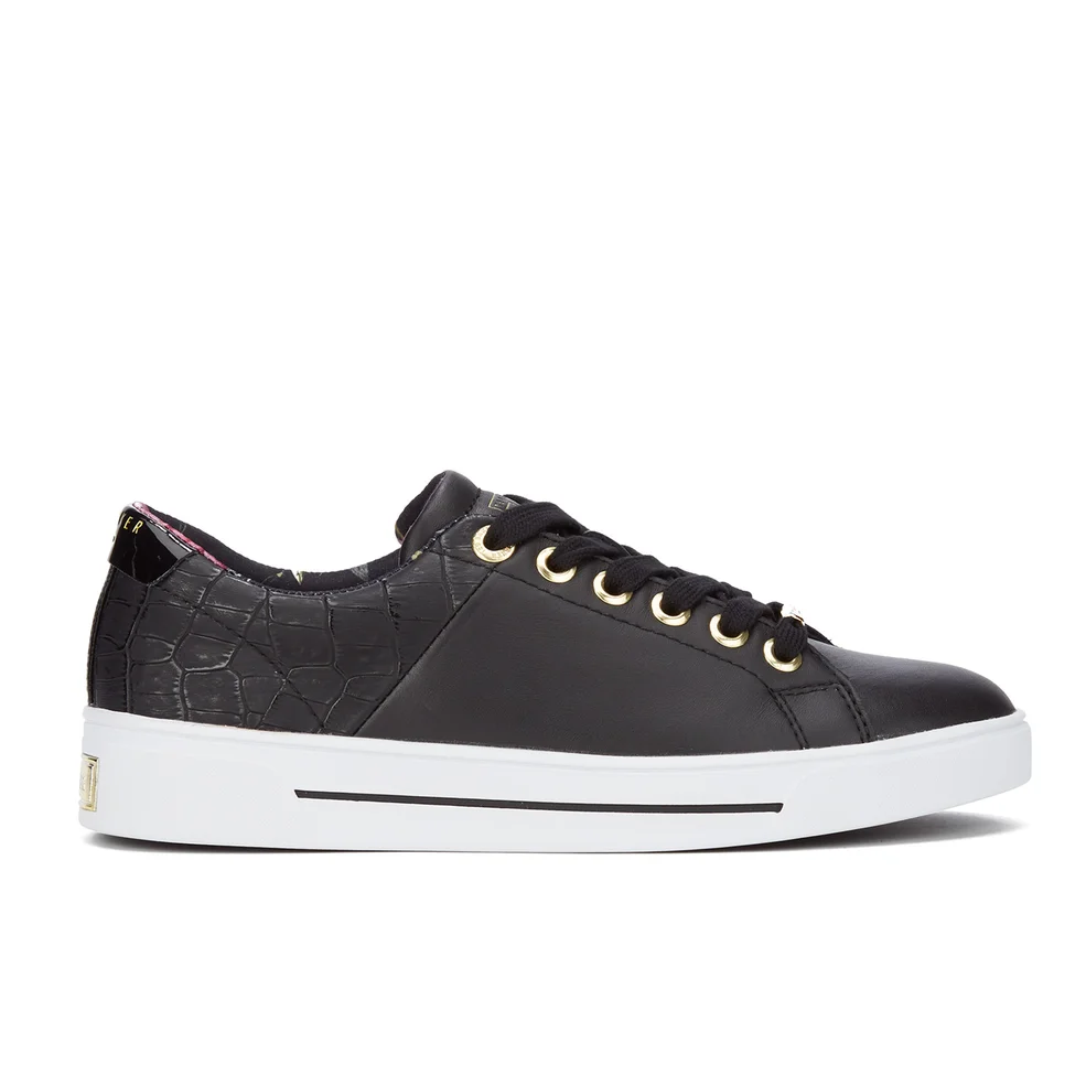 Ted Baker Women's Ophily Leather/Exotic Cupsole Trainers - Black Image 1