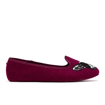 Ted Baker Women's Ayaya Embroidered Puppy Slippers - Burgundy