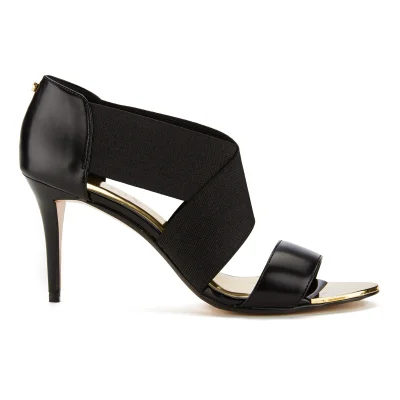 Ted Baker Women's Leniya Leather Elastic Strap Heeled Sandals - Black