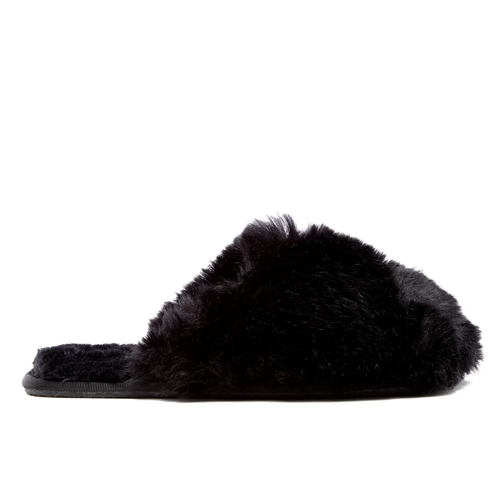 Ted Baker Women's Hawleth Faux Fur Slippers - Black Image 1