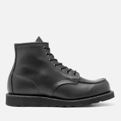 Red Wing Men's 6 Inch Moc Toe Leather Lace Up Boots - Black Chrome