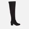 Dune Women's Sanford Suede Thigh High Heeled Boots - Black - Image 1