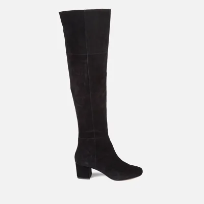 Dune Women's Sanford Suede Thigh High Heeled Boots - Black
