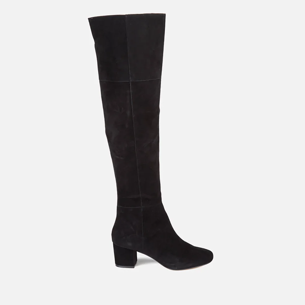 Dune Women's Sanford Suede Thigh High Heeled Boots - Black Image 1