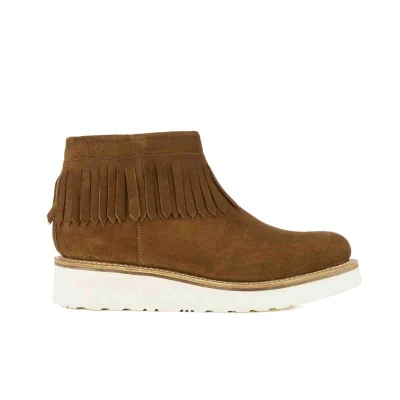 Grenson Women's Trixie Suede Fringe Boots - Snuff