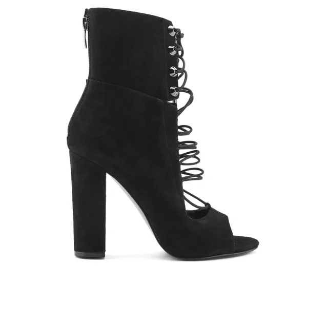 Kendall + Kylie Women's Ella Suede Lace Front Heeled Sandals - Black