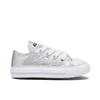 Converse Toddlers' Chuck Taylor All Star Metallic Leather OX Trainers - Pure Silver/White - Image 1