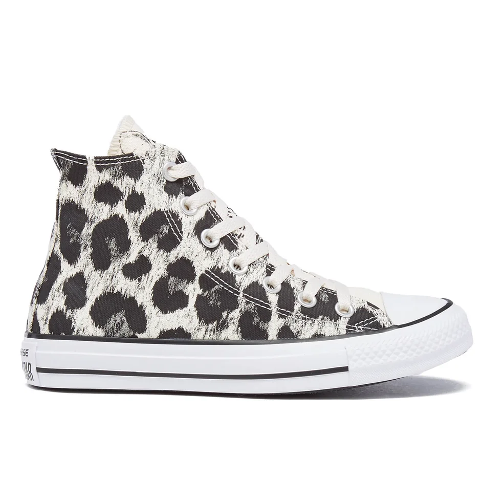 Converse Women's Chuck Taylor All Star Animal Print Hi-Top Trainers - Parchment/Black/White Image 1