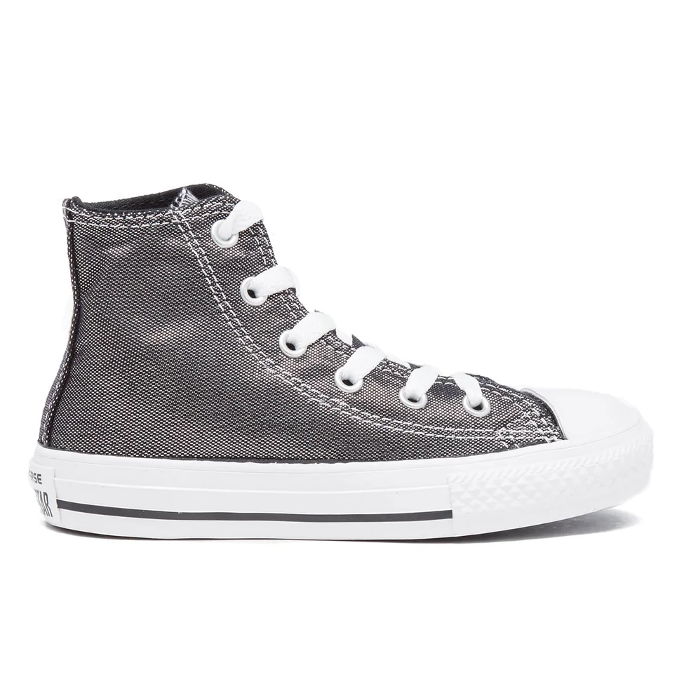 Converse Kids' Chuck Taylor All Star Shimmer Hi-Top Trainers - Silver/Black/White Image 1